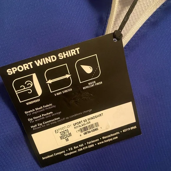 FootJoy Blue and Gray Half-Zip Pullover. Size medium. New with tags - Picture 7 of 7